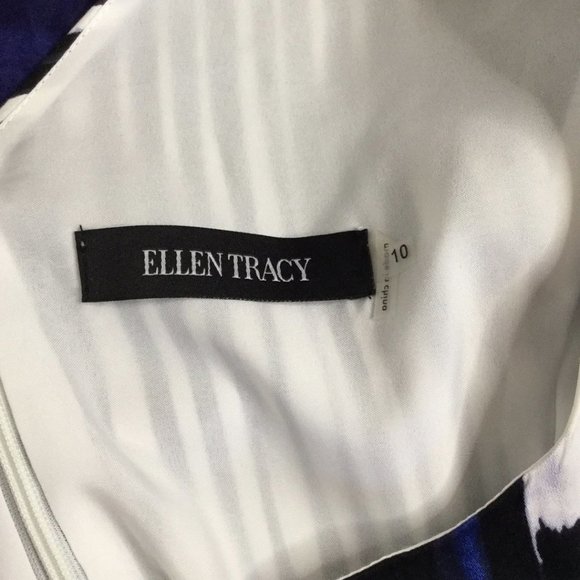Ellen Tracy Sleeveless Graphic Print Dress Sz 10 - Picture 7 of 10